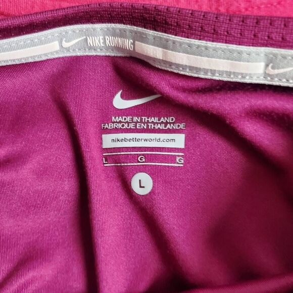 Nike Running Dri-Fit Women’s Long Sleeve Top Size Large Magenta Recycled Polyest - Picture 6 of 8